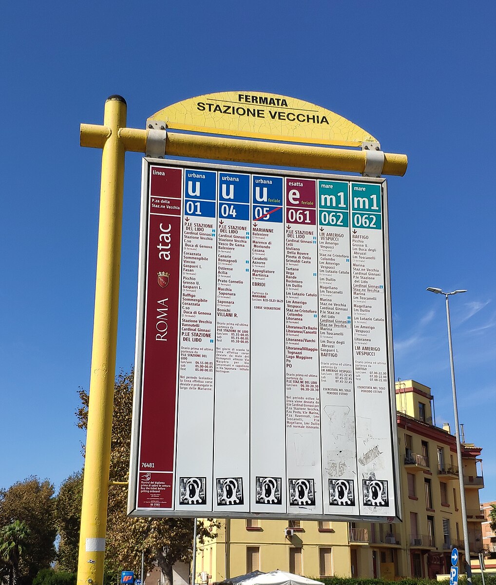 I numeri degli autobus a Ostia